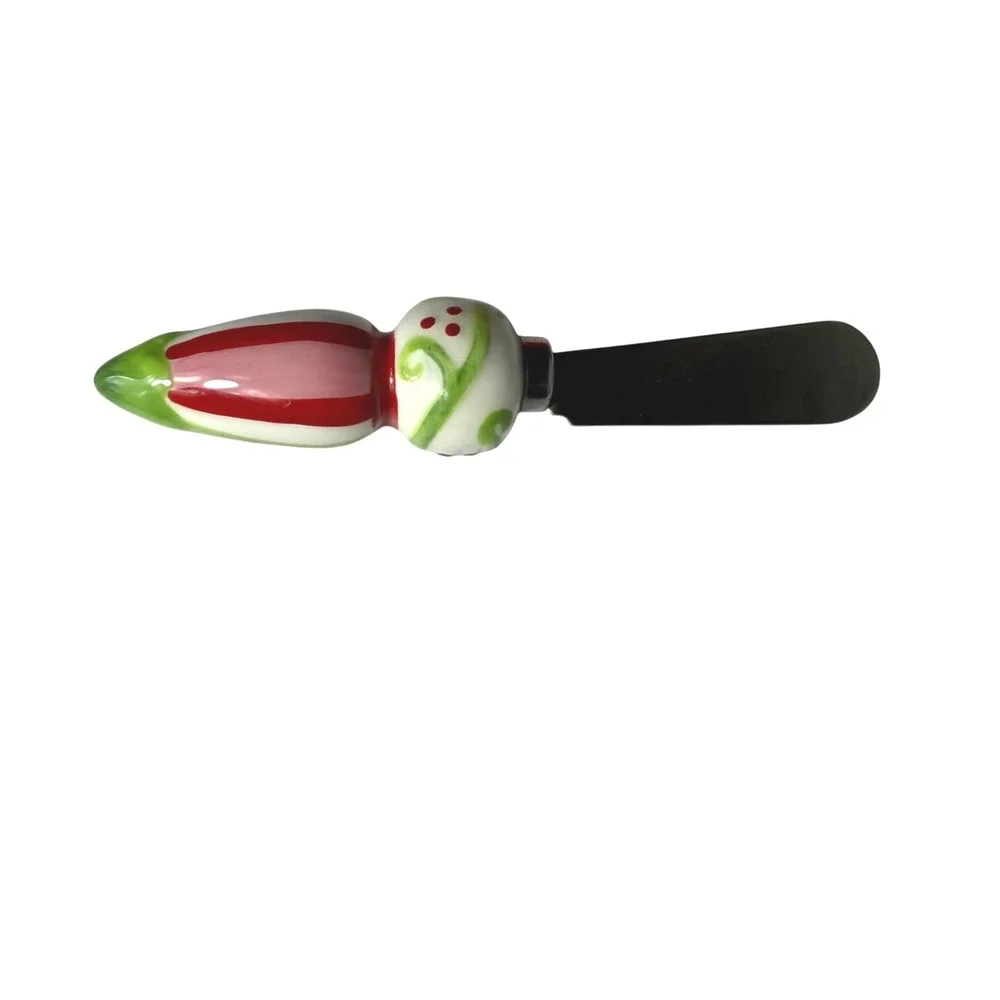Fitz and Floyd Santa Snack‎ Plate Spreader Mingle Jingle Be Merry Set Christmas